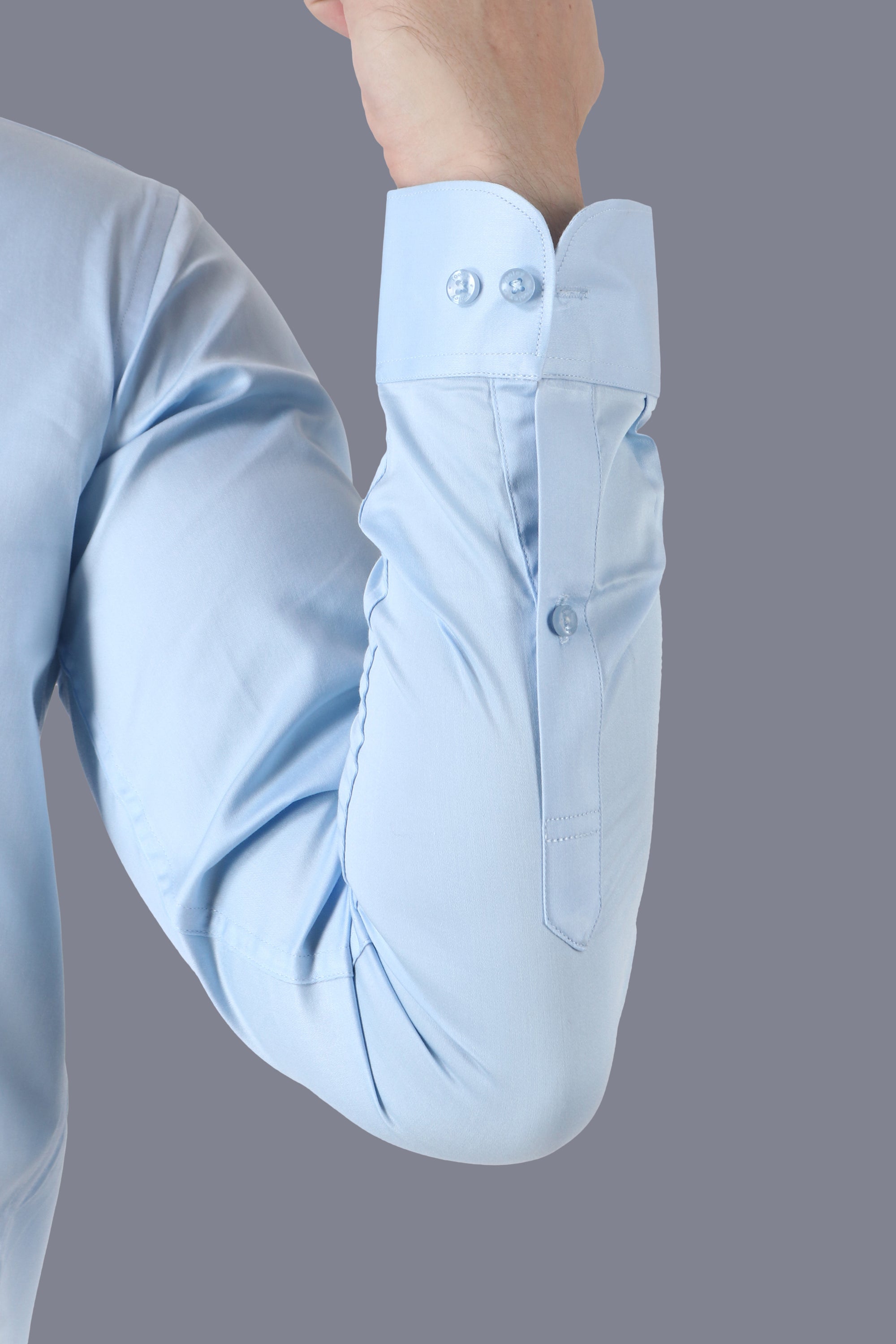 Men Premium Handmade Light Blue Formal Giza Cotton Shirt Code-1090