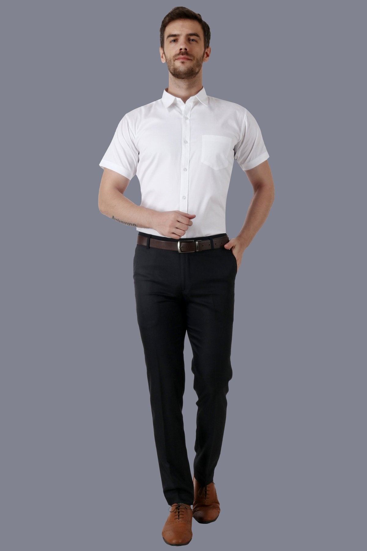 Premium cotton half sleeve solid classic with pocket formal business shirts code-1229