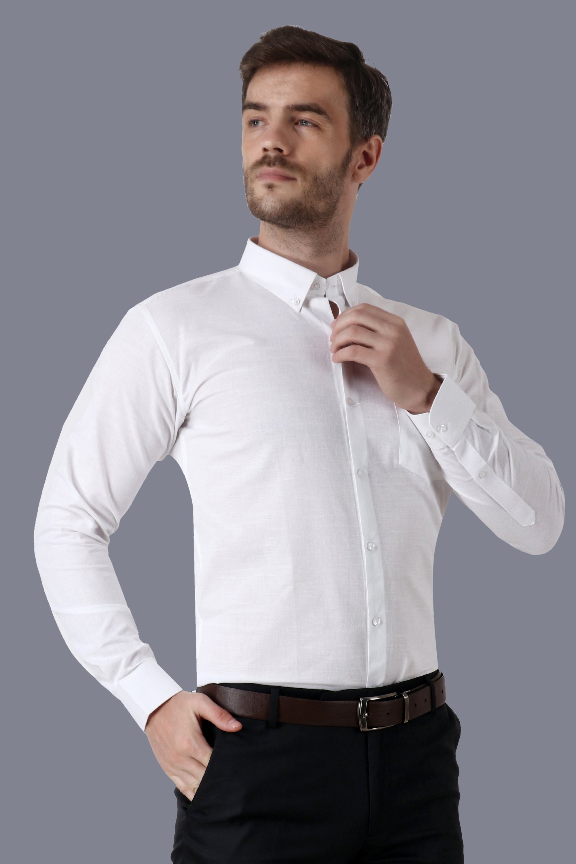 Premium Linen White Formal Shirt Code-1067