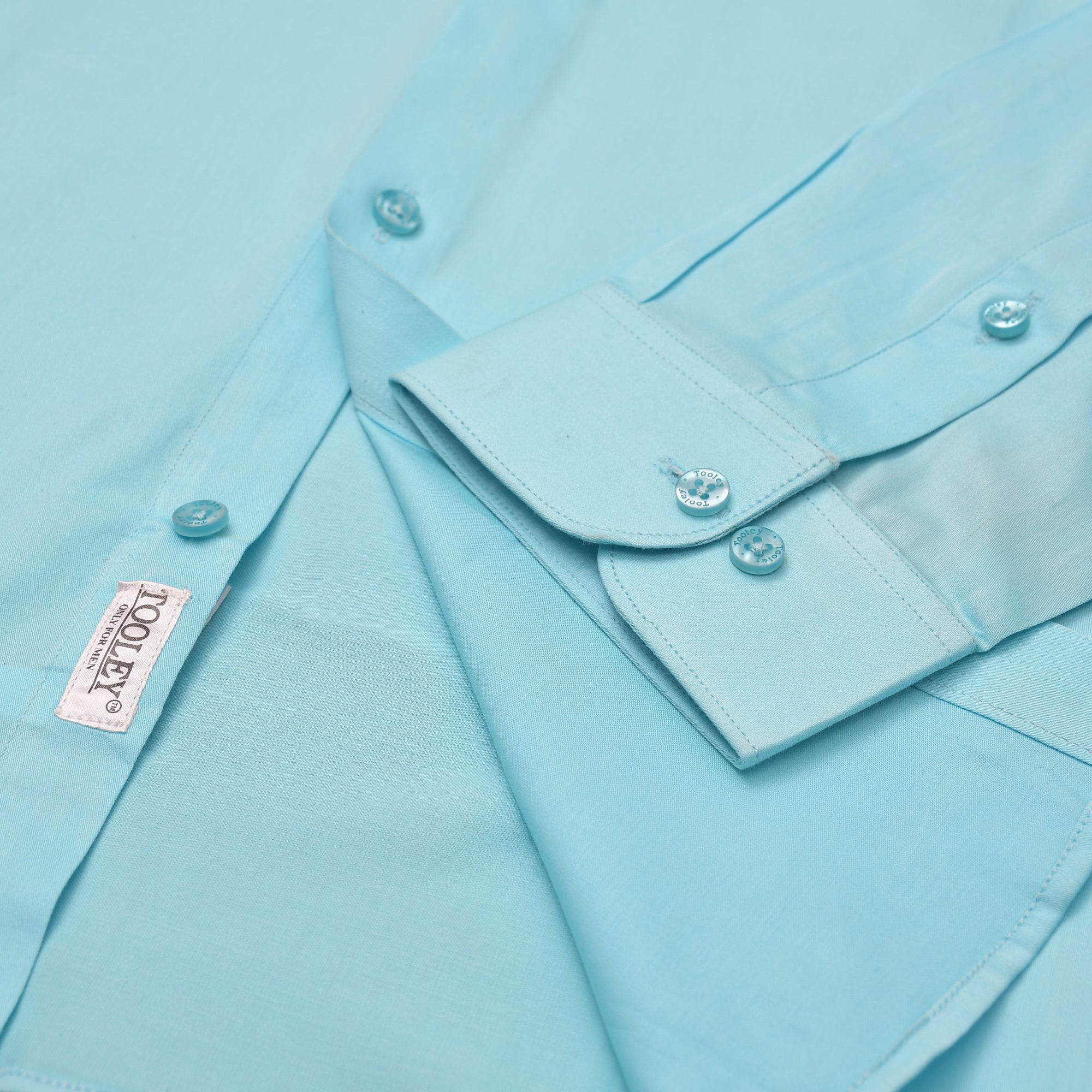 Premium Handmade Turquoise Giza Cotton Full Sleeves Shirt Code-1071