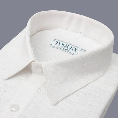 Men's White Linen Full Sleeve Solid Business Shirt Code-1287