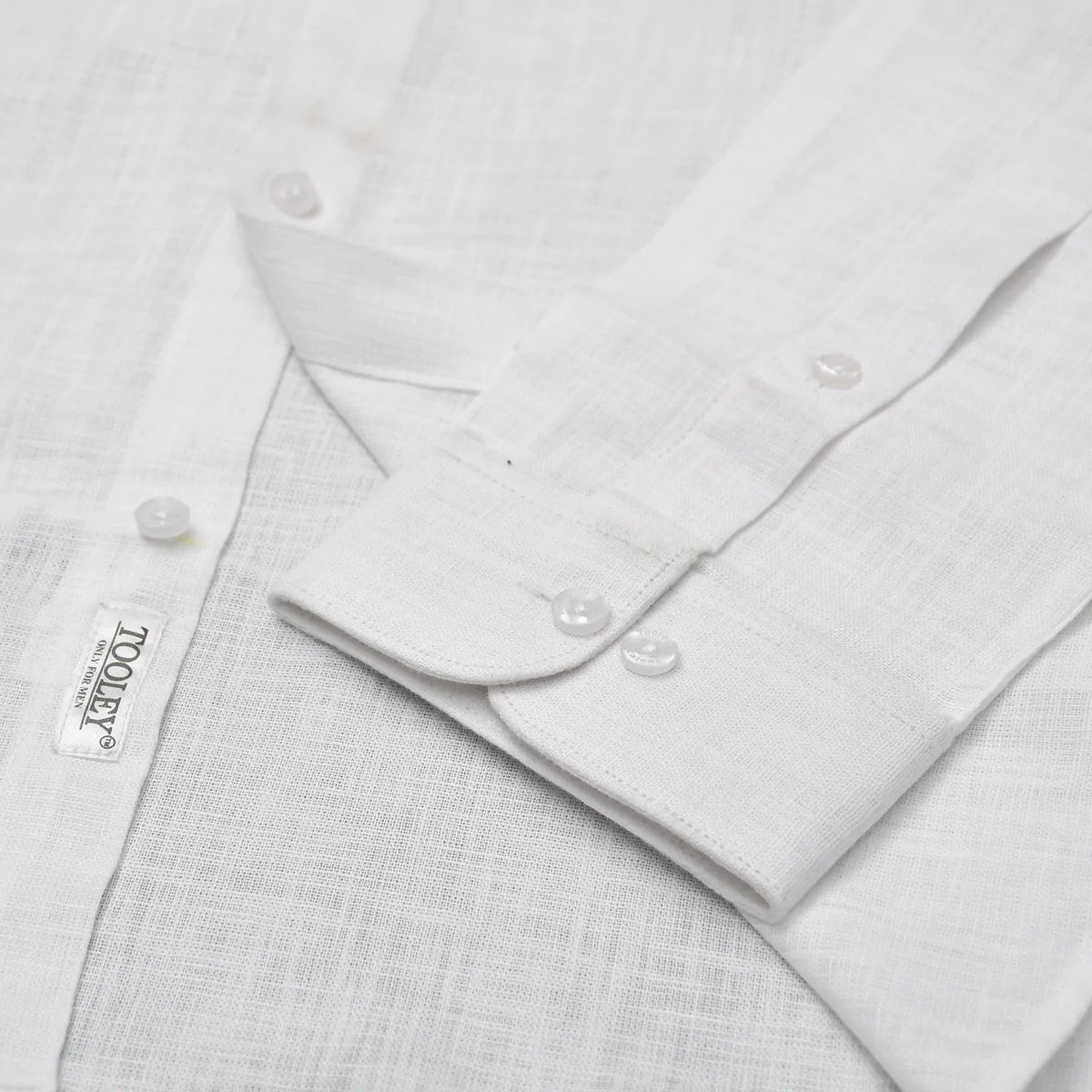 Men's White Linen Full Sleeve Solid Business Shirt Code-1287