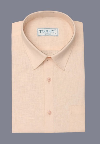 Formal Linen Peach Shirt Code-1038