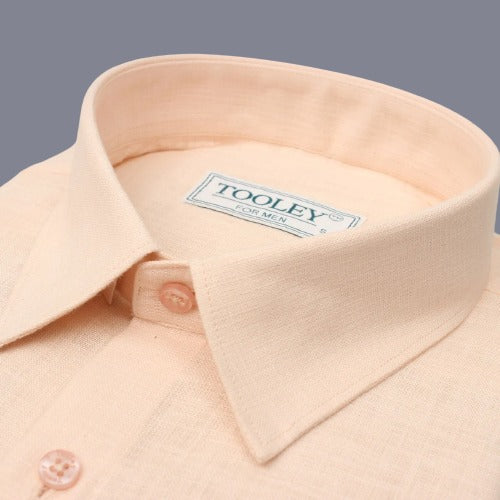 Formal Linen Peach Shirt Code-1038