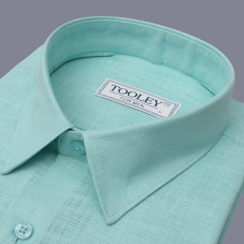 Formal Saga Green Party Wear Linen Shirt For Men's Code-1281
